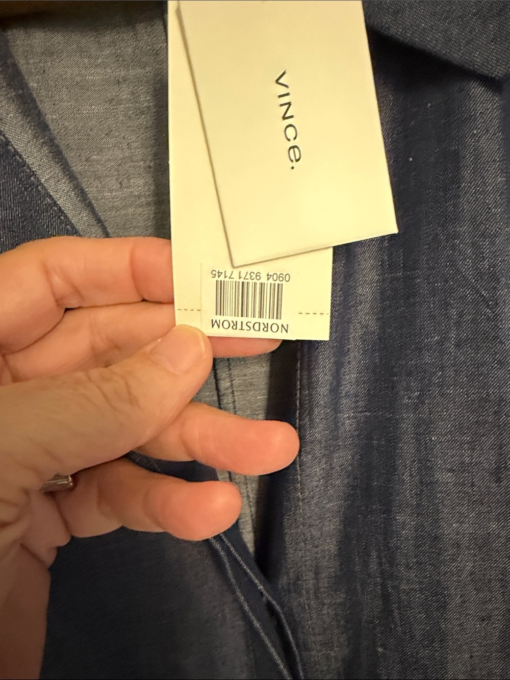 Vince Navy Short-Sleeve Midi Shirt Dress with Collar NWT - Picture 14 of 16
